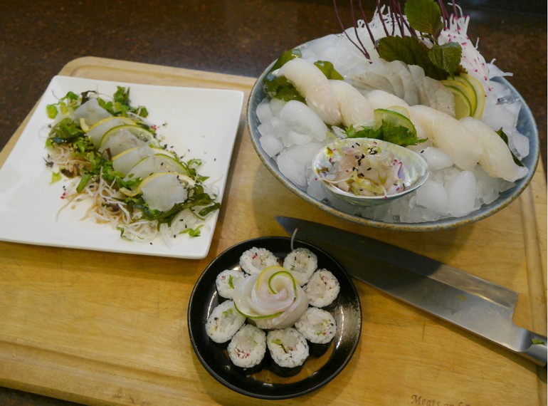 Fluke Sushi and Sashimi