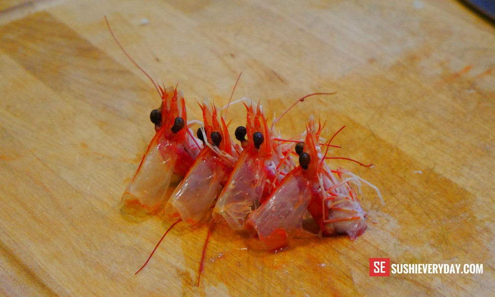 Cooked Shrimp Heads Sushi